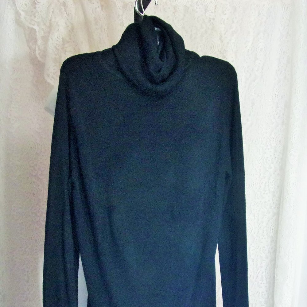 Style & Co Black Turtleneck Sweater Size L